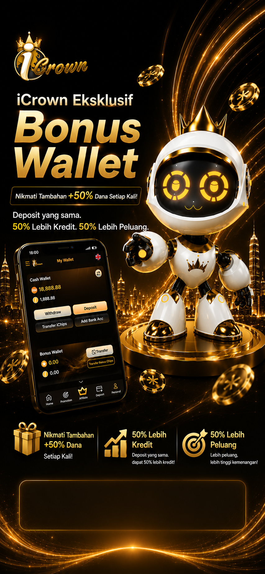 iCrown Dompet Bonus